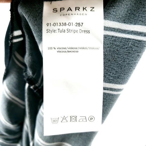 NWT Long Sleeves Striped Ruffle Stripes Dress Elastic Waist XS S M L Tul… - Picture 9 of 9